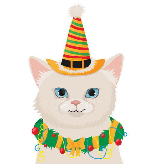 Xmas Wreath Collar Cream Cat