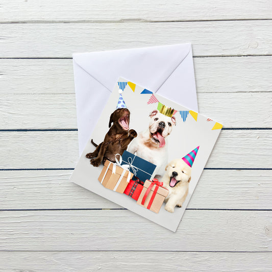 Laughing Dogs Birthday Card